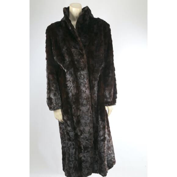 Vintage Genuine Brown Mink Fur Coat Luxury Soft Midi Classic Timeless Size S - Picture 3 of 16